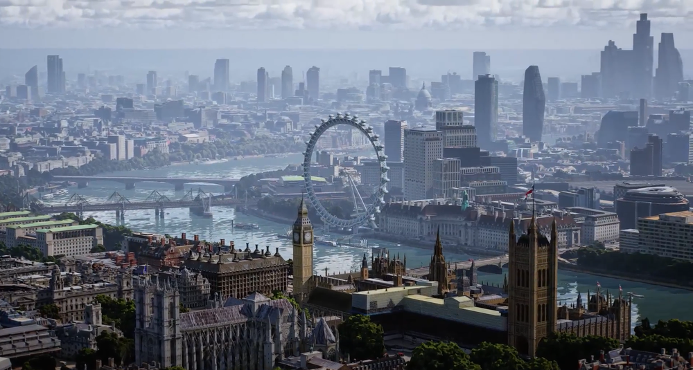 A picture of London in immersive view.