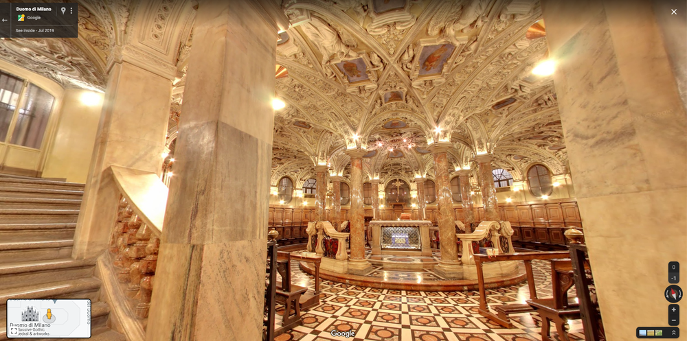 A Street View image of the Crypt in the Duomo in Milan