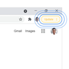 Zoomed in version of the Chrome browser that highlights the “Update” action button